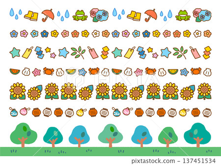 適合夏季的可愛線條插畫 | 字母和印刷裝飾 適合夏季的可愛線條插畫 | 字母和印刷裝飾 137451534