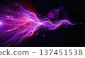 Futuristic violet and magenta light trails representing high speed motion 137451538