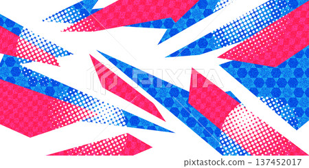 Abstract Sport Background with Sharp Blue and Pink Shapes, Halftone Patterns and Texture Effects. Template for Sport or Event Banner and Poster Design Abstract Sport Background with Sharp Blue and Pink Shapes, Halftone Patterns and Texture Effects. Template for Sport or Event Banner and Poster Design 137452017
