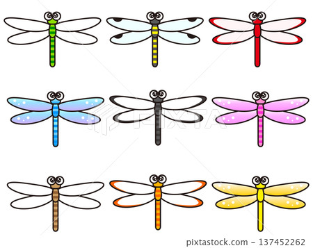 Dragonfly illustration material set 2 137452262
