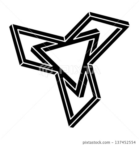 Impossible optical illusion shape. Optical art object. Sacred geometry figure. Impossible optical illusion shape. Optical art object. Sacred geometry figure. 137452554