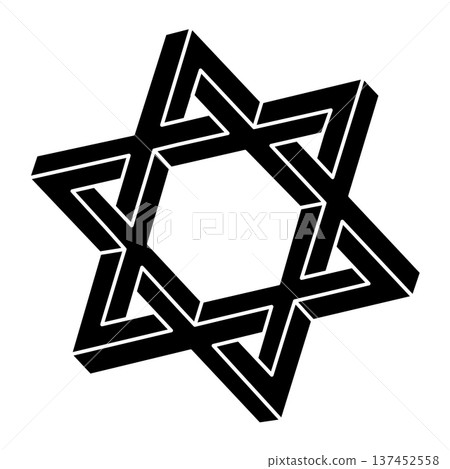 Impossible optical illusion shape. Optical art object. Sacred geometry figure. Impossible optical illusion shape. Optical art object. Sacred geometry figure. 137452558