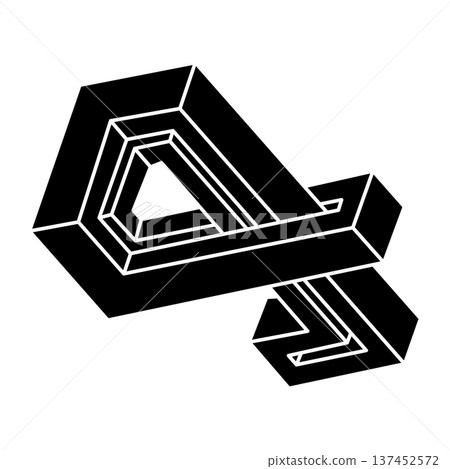 Impossible optical illusion shape. Optical art object. Impossible figure. Geometry. Impossible optical illusion shape. Optical art object. Impossible figure. Geometry. 137452572