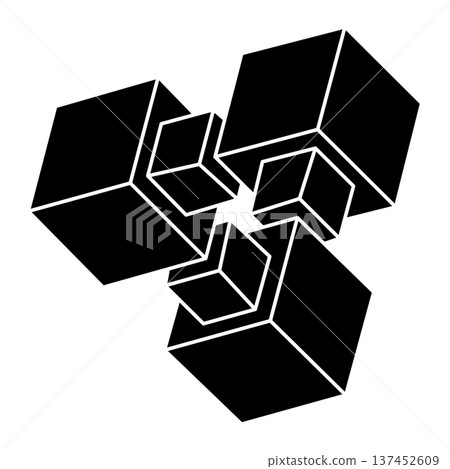 Impossible figure. Optical illusion object. Optical art shape. Sacred geometry. Impossible figure. Optical illusion object. Optical art shape. Sacred geometry. 137452609