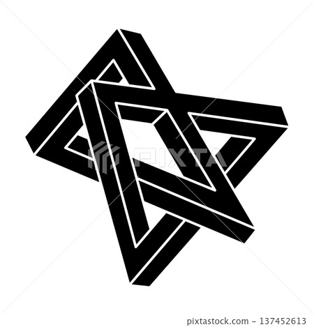 Impossible optical illusion shape. Optical art object. Geometric figure. Impossible optical illusion shape. Optical art object. Geometric figure. 137452613