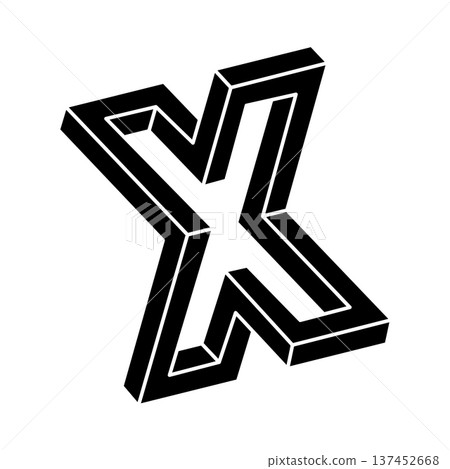 Impossible optical illusion shape. Optical art object. Impossible figure. Geometry. Impossible optical illusion shape. Optical art object. Impossible figure. Geometry. 137452668