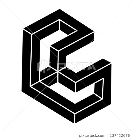 Optical art. Impossible object. Geometric shape. Optical illusion figure. Optical art. Impossible object. Geometric shape. Optical illusion figure. 137452676
