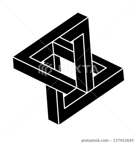 Impossible optical illusion shape. Optical art object. Geometry. Impossible figure. Impossible optical illusion shape. Optical art object. Geometry. Impossible figure. 137452695