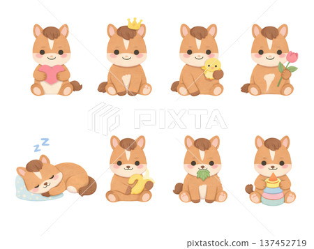 可愛的馬插圖集 137452719