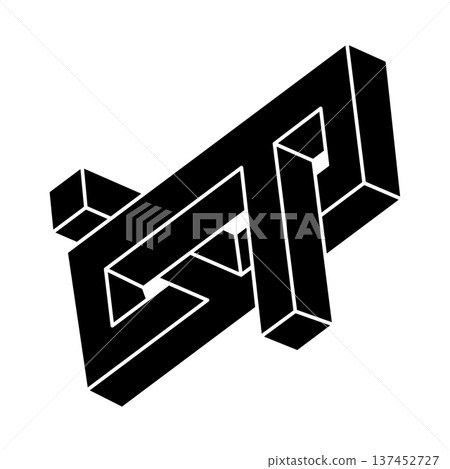 Impossible optical illusion shape. Optical art object. Sacred geometry figure. Impossible optical illusion shape. Optical art object. Sacred geometry figure. 137452727