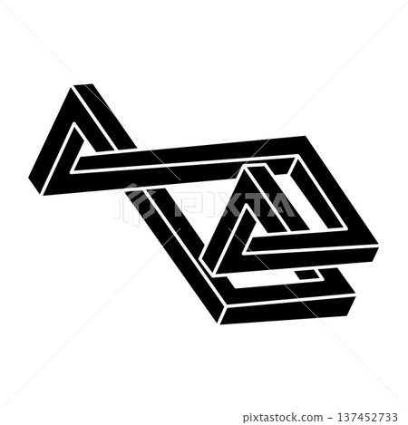 Impossible object. Geometric shape. Optical illusion figure. Optical art. Impossible object. Geometric shape. Optical illusion figure. Optical art. 137452733