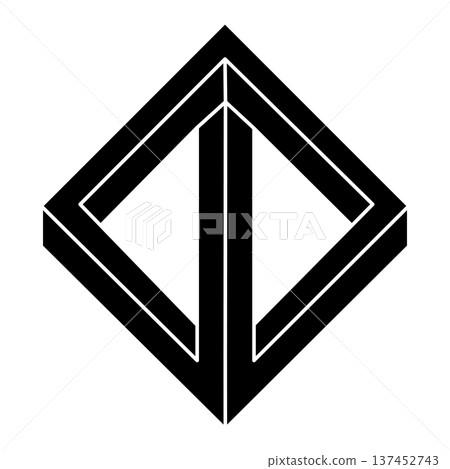 Impossible optical illusion shape. Optical art object. Geometric figure. Impossible optical illusion shape. Optical art object. Geometric figure. 137452743