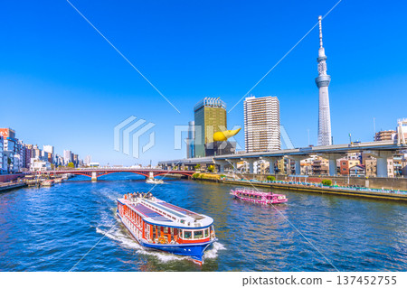 Three ships showcasing rare views of Tokyo's urban landscape. Views of the Ryoma, Azuma, Urban Ranch III, and Tokyo Skytree (March) 137452755