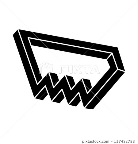 Optical illusion shape. Impossible object. Geometry. Optical art figure.  137452788