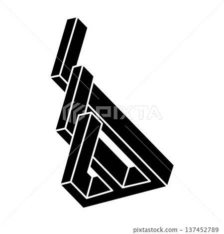 Impossible object. Geometric shape. Optical illusion figure. Optical art. Impossible object. Geometric shape. Optical illusion figure. Optical art. 137452789