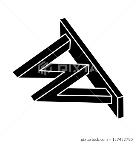 Unreal geometric figure. Impossible optical illusion shape. Optical art object.  137452790