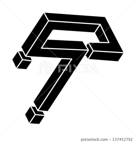 Impossible object. Optical illusion. 3d illustration. Geometric figure. Optical art shape.  137452792