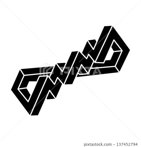 Optical illusion shape. Geometric figure. Impossible object. Optical art. Optical illusion shape. Geometric figure. Impossible object. Optical art. 137452794