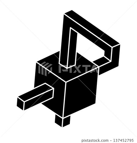 Impossible figure. Optical illusion object. Optical art shape. Unreal geometry. Impossible figure. Optical illusion object. Optical art shape. Unreal geometry. 137452795
