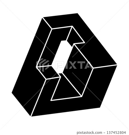 Impossible shape. Web design element. Optical illusion object. Unreal geometry. Optical art figure. Impossible shape. Web design element. Optical illusion object. Unreal geometry. Optical art figure. 137452804