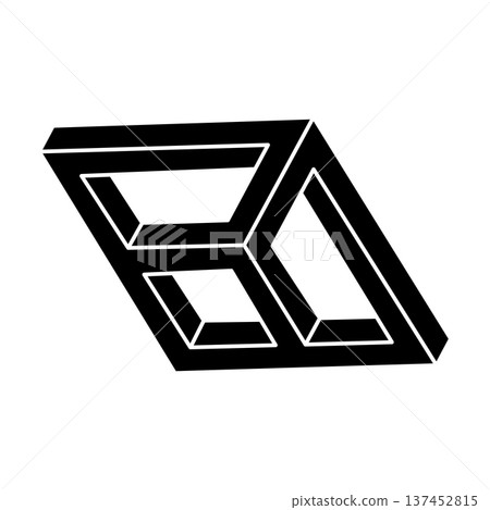 Impossible shape. Optical art. Sacred geometry. Optical illusion figure. Abstract eternal geometric object. Impossible shape. Optical art. Sacred geometry. Optical illusion figure. Abstract eternal geometric object. 137452815