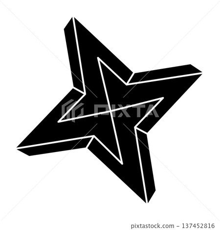 Impossible optical illusion shape. Optical art object. Sacred geometry figure. Impossible optical illusion shape. Optical art object. Sacred geometry figure. 137452816