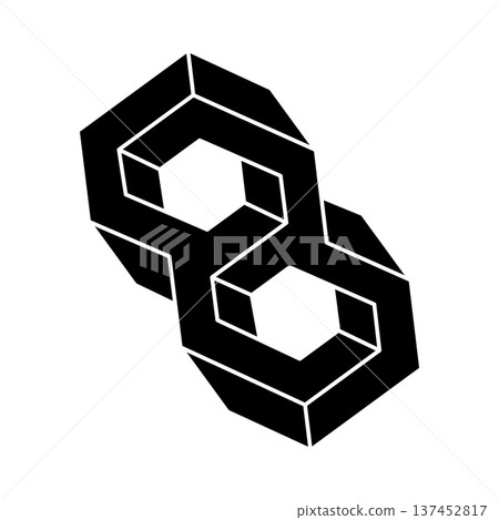 Impossible object. Optical art. Geometric shape. Optical illusion figure. Impossible object. Optical art. Geometric shape. Optical illusion figure. 137452817