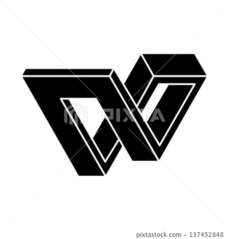 Impossible optical illusion shape. Unreal geometric figure. Optical art object. Impossible optical illusion shape. Unreal geometric figure. Optical art object. 137452848