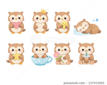貓頭鷹插圖集 137453005