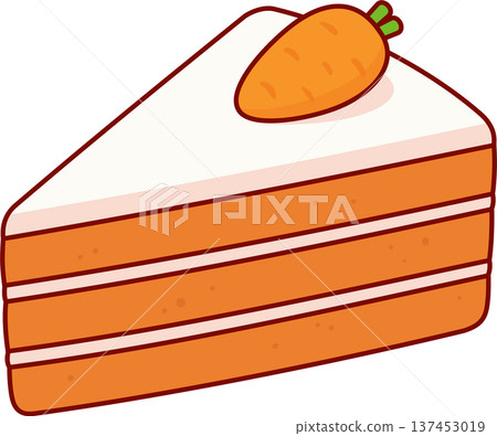 Carrot cake slice illustration 137453019