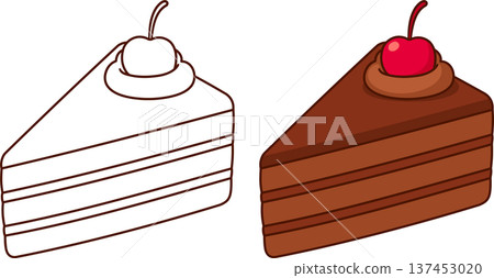 Piece of chocolate cake 137453020
