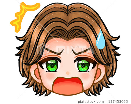 動漫風格的頭像插畫,描繪了一個輕浮的燙髮男孩 4 動漫風格的頭像插畫,描繪了一個輕浮的燙髮男孩 4 137453033