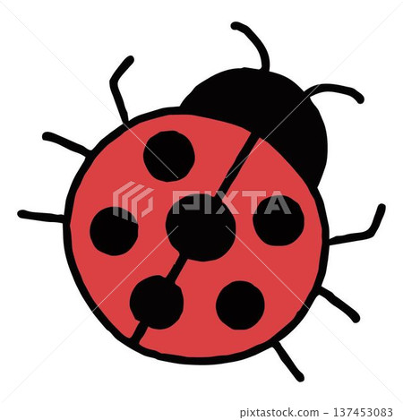 A cute ladybug icon that can be used for letters 137453083