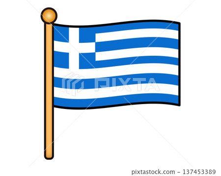 Greek flag illustration material 5 Greek flag illustration material 5 137453389