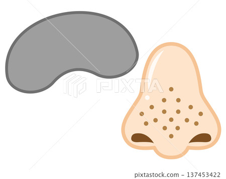 Illustration material of a nose pack and a nose with dirty pores Illustration material of a nose pack and a nose with dirty pores 137453422