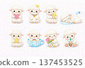 Sheep illustration set Sheep illustration set 137453525