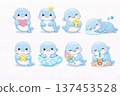 Dolphin illustration set Dolphin illustration set 137453528