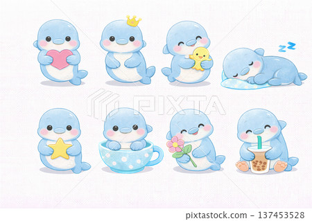海豚插圖集 137453528