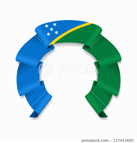 Solomon Islands flag circular wavy ribbon, ideal for patriotic or cultural design themes. Vector illustration. Solomon Islands flag circular wavy ribbon, ideal for patriotic or cultural design themes. Vector illustration. 137453695