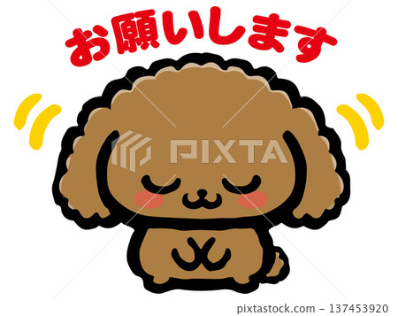 Illustration material of a bowing toy poodle 137453920