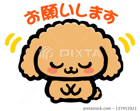 鞠躬的玩具貴賓犬插圖素材 2 鞠躬的玩具貴賓犬插圖素材 2 137453921