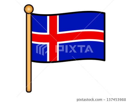 Iceland flag illustration material 5 Iceland flag illustration material 5 137453988