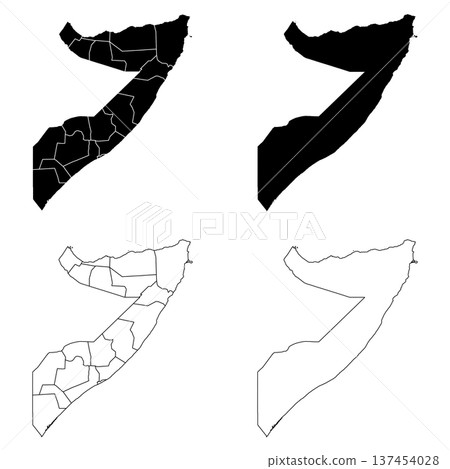 Somalia Outline and Solid Fill Map Set. Somalia Outline and Solid Fill Map Set. 137454028