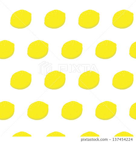 Polka dot pattern background with lemons arranged in dots 137454224