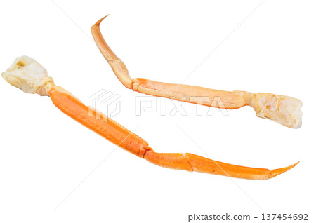 Luxury king kamchatka crab claw meat isolated on white background gourmet seafood for restaurant and fine dining 137454692