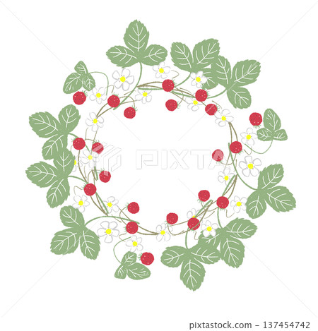 一個可愛的野生草莓花環 一個可愛的野生草莓花環 137454742