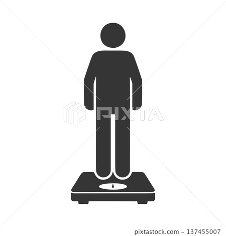 Silhouette icon of a person weighing themselves Silhouette icon of a person weighing themselves 137455007