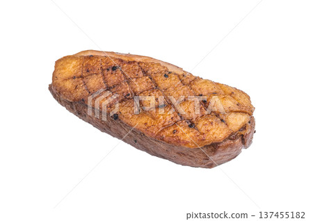 Roasted duck breast whole arranged on clean backdrop perfect for culinary visuals recipe content and restaurant menus. 137455182