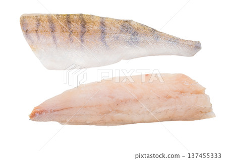 Fresh uncooked zander fillet portions, lean white freshwater fish rich in protein, ideal for healthy meals and light cuisine. Fresh uncooked zander fillet portions, lean white freshwater fish rich in protein, ideal for healthy meals and light cuisine. 137455333