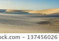 Blue lagoons and white sand dunes in Lencois Maranhenses National Park, Maranhao, Brazil 137456026